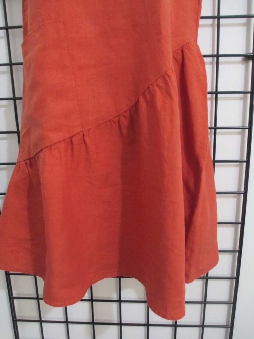 Rust Linen Shift Dress - Picture 3 of 6